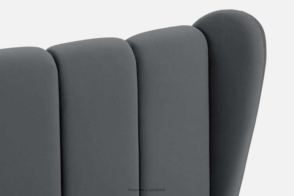 GIZO Polsterbett im Muschel-Design mit Bettkasten 160 cm dunkelgrau dunkelgrau - Foto 7