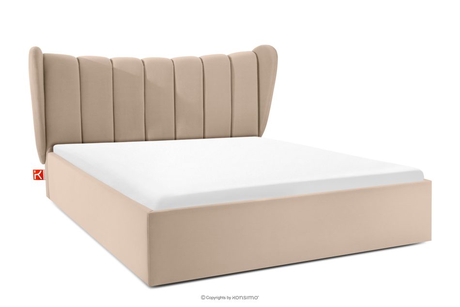 GIZO Polsterbett im Muschel-Design mit Bettkasten 160 cm hellbeige hellbeige - Foto 0