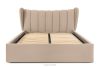 GIZO Polsterbett im Muschel-Design mit Bettkasten 160 cm hellbeige hellbeige - Foto 4