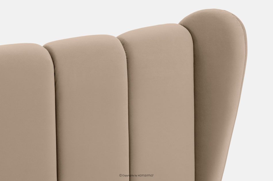 GIZO Polsterbett im Muschel-Design mit Bettkasten 160 cm hellbeige hellbeige - Foto 7
