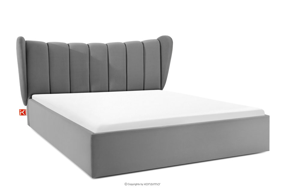 GIZO Polsterbett im Muschel-Design mit Bettkasten 180 cm hellgrau hellgrau - Foto 0