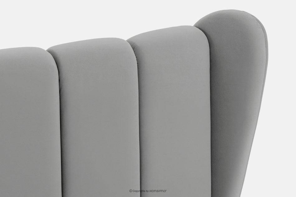 GIZO Polsterbett im Muschel-Design mit Bettkasten 180 cm hellgrau hellgrau - Foto 7