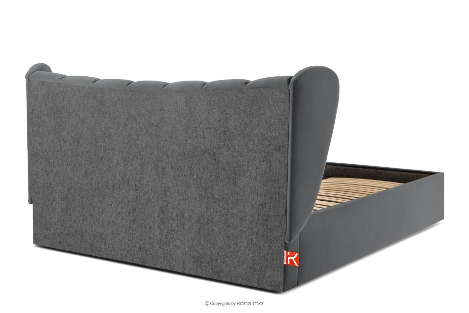 GIZO Polsterbett im Muschel-Design mit Bettkasten 180 cm dunkelgrau dunkelgrau - Foto 5
