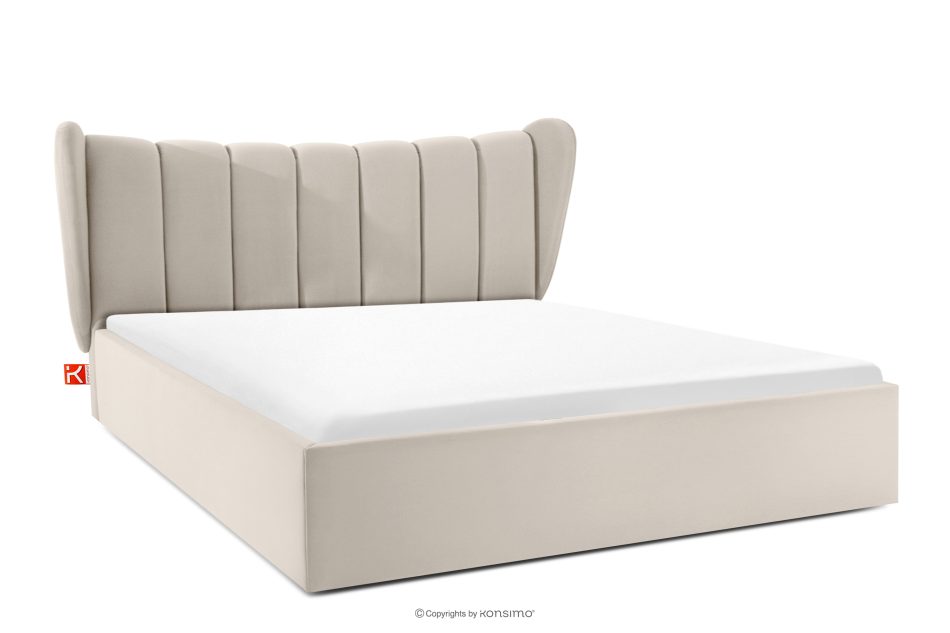 GIZO Polsterbett im Muschel-Design mit Bettkasten 180 cm cremefarben cremefarben - Foto 0