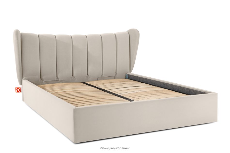GIZO Polsterbett im Muschel-Design mit Bettkasten 180 cm cremefarben cremefarben - Foto 2