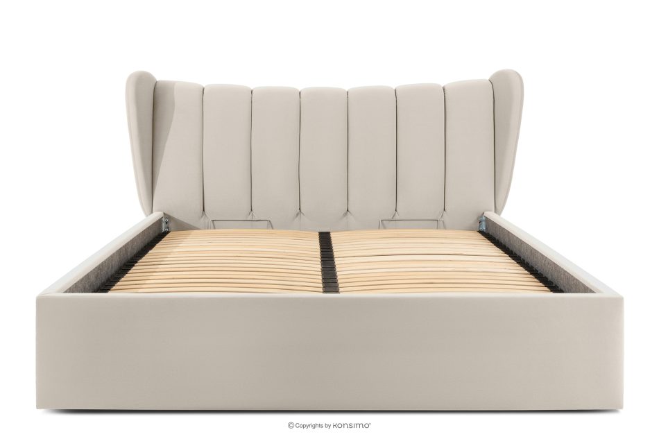 GIZO Polsterbett im Muschel-Design mit Bettkasten 180 cm cremefarben cremefarben - Foto 3