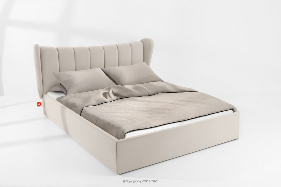 GIZO Polsterbett im Muschel-Design mit Bettkasten 180 cm cremefarben cremefarben - Foto 1