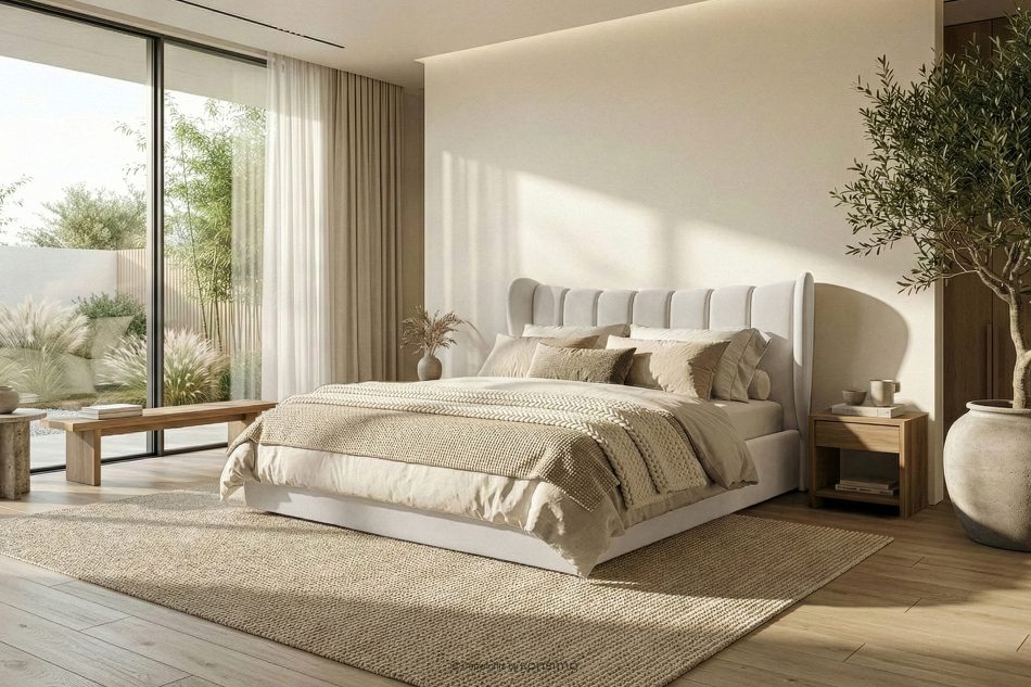 GIZO Polsterbett im Muschel-Design mit Bettkasten 180 cm cremefarben cremefarben - Foto 15