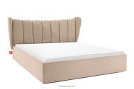 Polsterbett im Muschel-Design mit Bettkasten 180 cm hellbeige