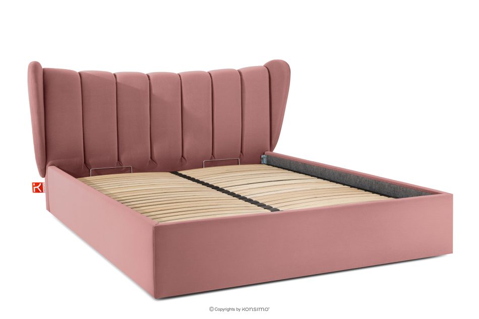 GIZO Polsterbett im Muschel-Design mit Bettkasten 180 cm rosa rosa - Foto 2