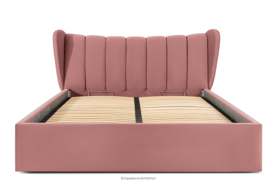 GIZO Polsterbett im Muschel-Design mit Bettkasten 180 cm rosa rosa - Foto 3