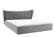 Polsterbett im Muschel-Design mit Bettkasten 200 cm hellgrau