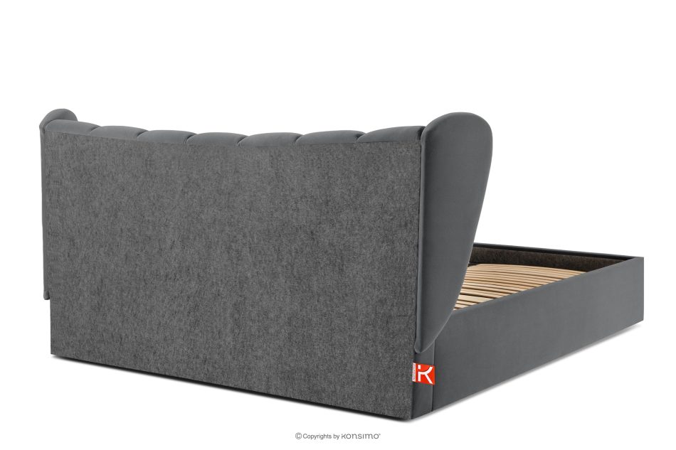 GIZO Polsterbett im Muschel-Design mit Bettkasten 200 cm dunkelgrau dunkelgrau - Foto 5