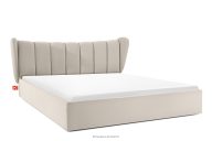 Polsterbett im Muschel-Design mit Bettkasten 200 cm cremefarben