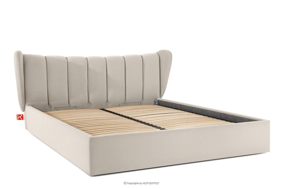 GIZO Polsterbett im Muschel-Design mit Bettkasten 200 cm cremefarben cremefarben - Foto 2
