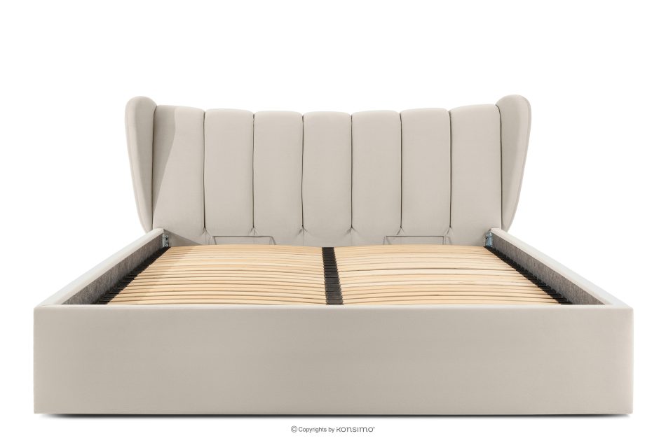 GIZO Polsterbett im Muschel-Design mit Bettkasten 200 cm cremefarben cremefarben - Foto 3