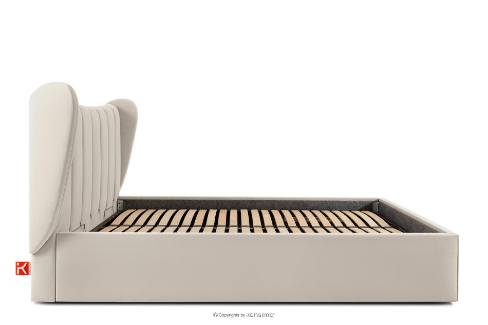 GIZO Polsterbett im Muschel-Design mit Bettkasten 200 cm cremefarben cremefarben - Foto 4