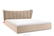 Polsterbett im Muschel-Design mit Bettkasten 200 cm hellbeige