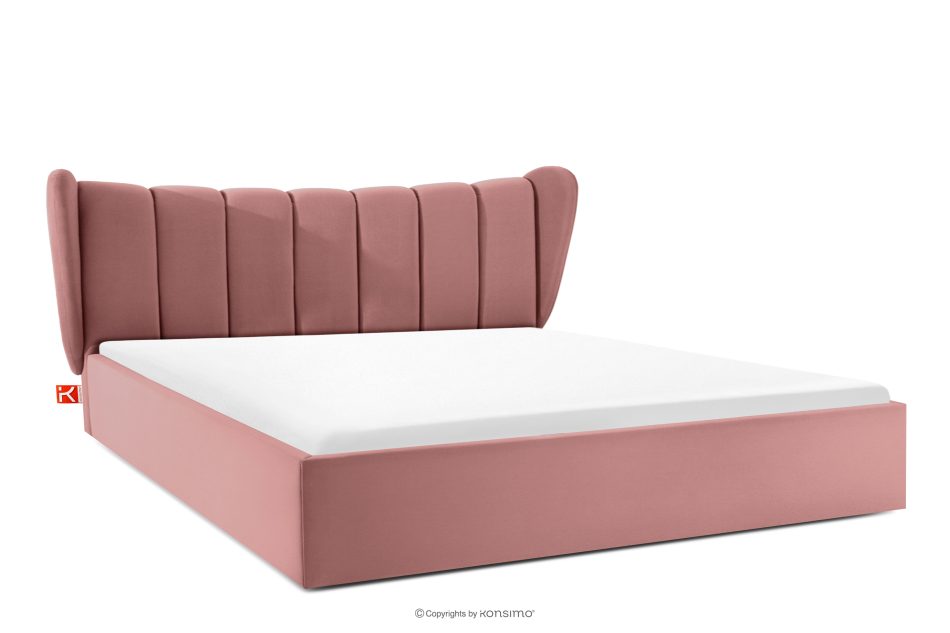 GIZO Polsterbett im Muschel-Design mit Bettkasten 200 cm rosa rosa - Foto 0
