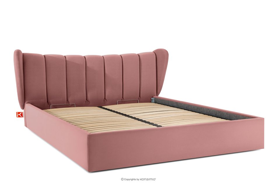 GIZO Polsterbett im Muschel-Design mit Bettkasten 200 cm rosa rosa - Foto 2