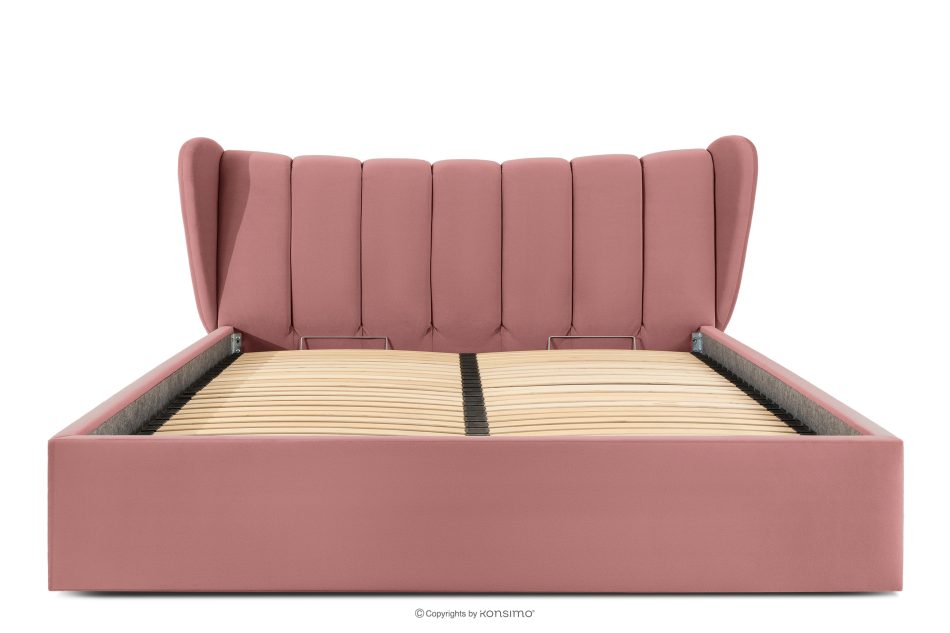 GIZO Polsterbett im Muschel-Design mit Bettkasten 200 cm rosa rosa - Foto 3