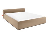 Japandi-Polsterbett mit Bettkasten 160 cm dunkelbeige