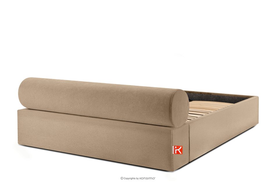 LUNEO Japandi-Polsterbett mit Bettkasten 160 cm dunkelbeige dunkelbeige - Foto 5
