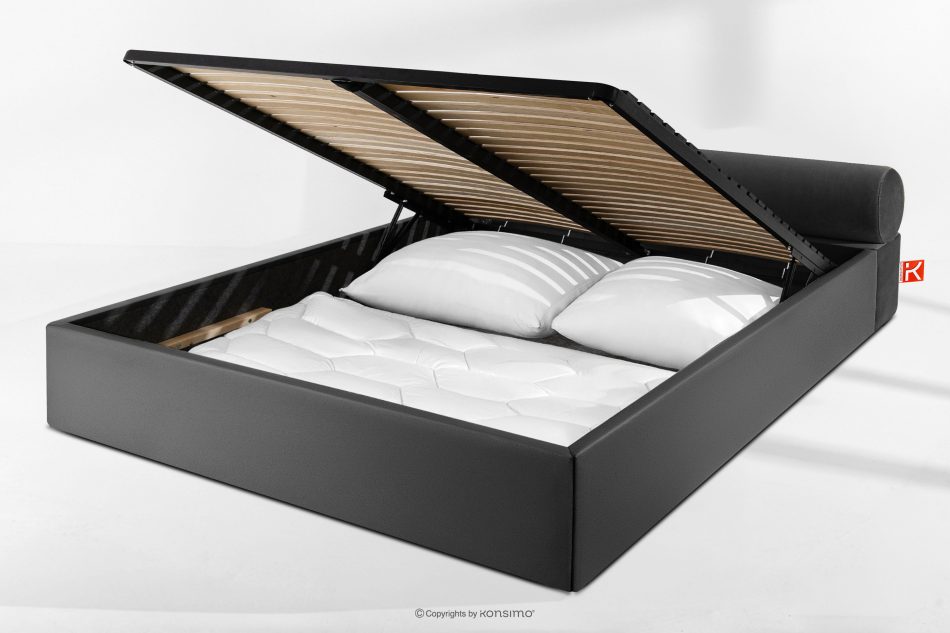 LUNEO Polsterbett Japandi mit Bettkasten 180 cm anthrazit anthrazit - Foto 14