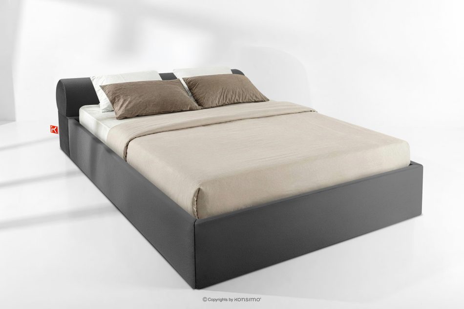 LUNEO Polsterbett Japandi mit Bettkasten 180 cm anthrazit anthrazit - Foto 1