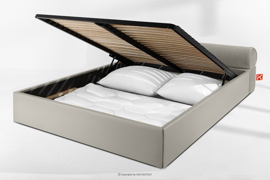 LUNEO Polsterbett Japandi mit Bettkasten 180 cm cremefarben cremefarben - Foto 14