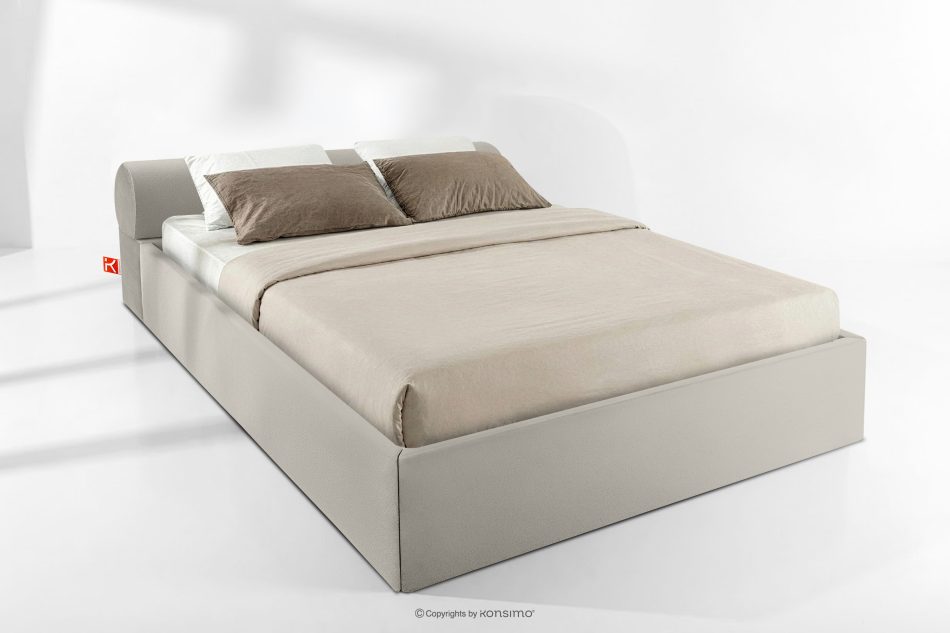 LUNEO Polsterbett Japandi mit Bettkasten 180 cm cremefarben cremefarben - Foto 1