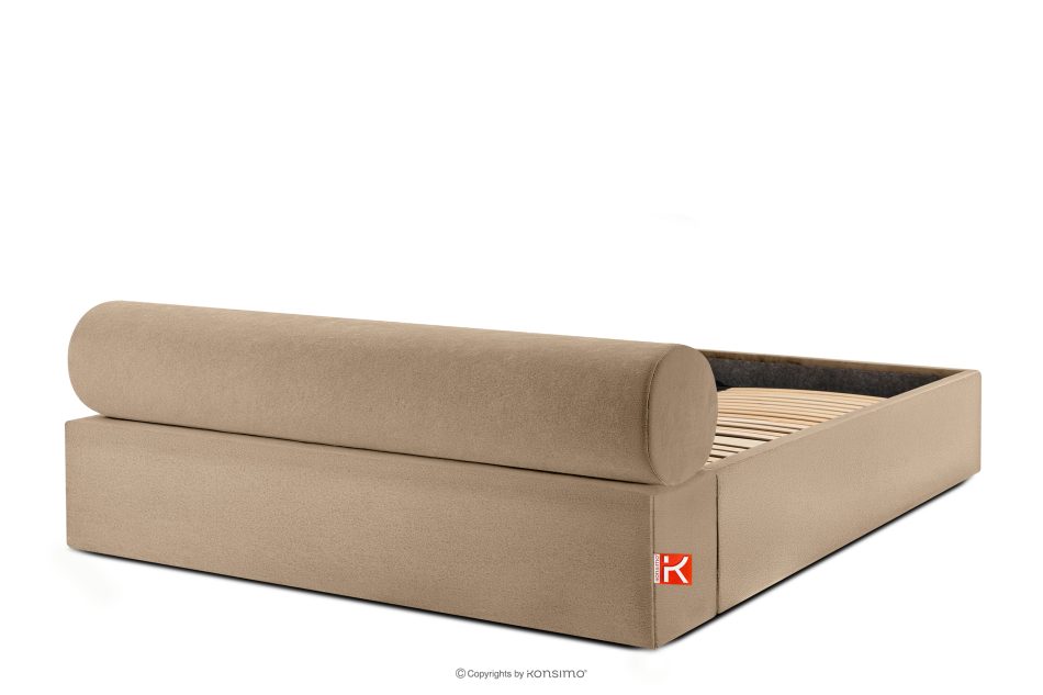 LUNEO Polsterbett Japandi mit Bettkasten 180 cm dunkelbeige dunkelbeige - Foto 5