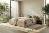 LUNEO Polsterbett Japandi mit Bettkasten 180 cm dunkelbeige dunkelbeige - Foto 16