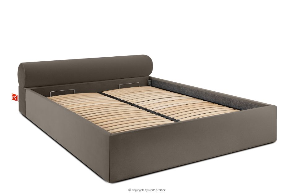 LUNEO Polsterbett Japandi mit Bettkasten 180 cm braun braun - Foto 2