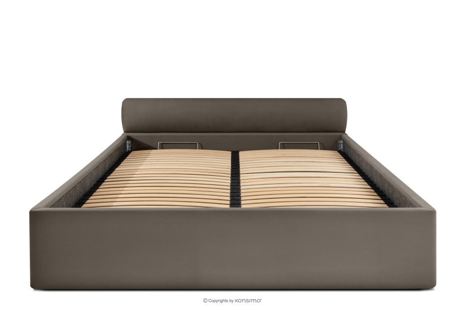 LUNEO Polsterbett Japandi mit Bettkasten 180 cm braun braun - Foto 3