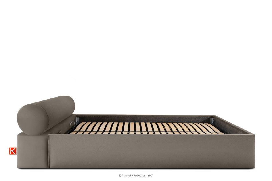 LUNEO Polsterbett Japandi mit Bettkasten 180 cm braun braun - Foto 4