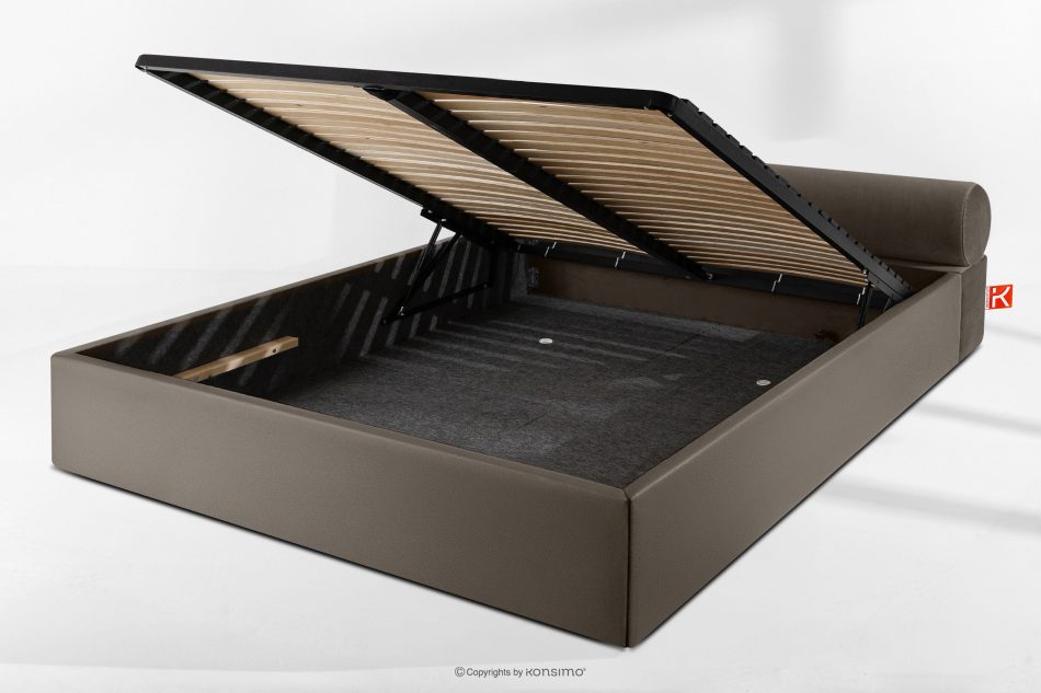 LUNEO Polsterbett Japandi mit Bettkasten 180 cm braun braun - Foto 13