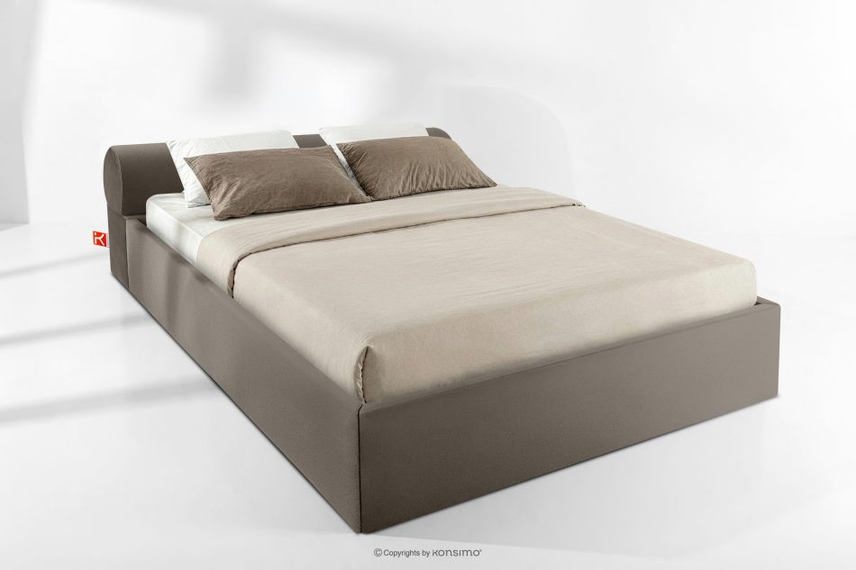 LUNEO Polsterbett Japandi mit Bettkasten 180 cm braun braun - Foto 1