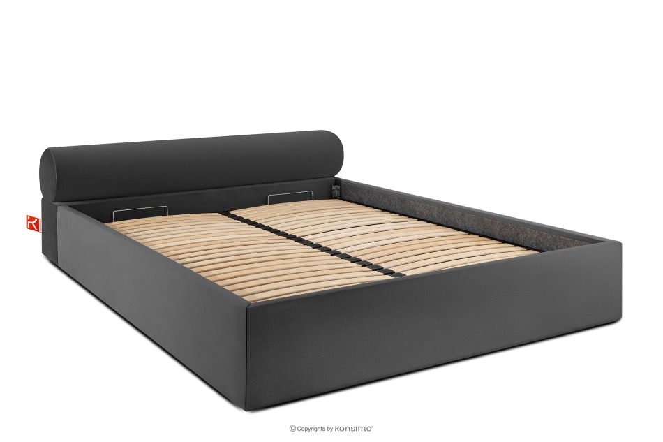 LUNEO Japandi-Polsterbett mit Bettkasten 200 cm anthrazit anthrazit - Foto 2