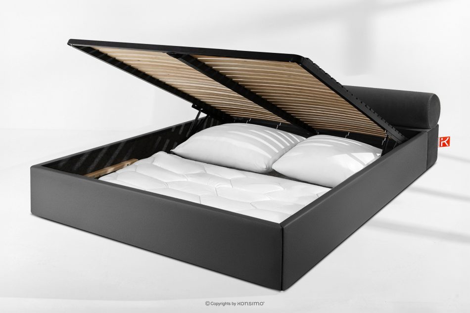 LUNEO Japandi-Polsterbett mit Bettkasten 200 cm anthrazit anthrazit - Foto 14