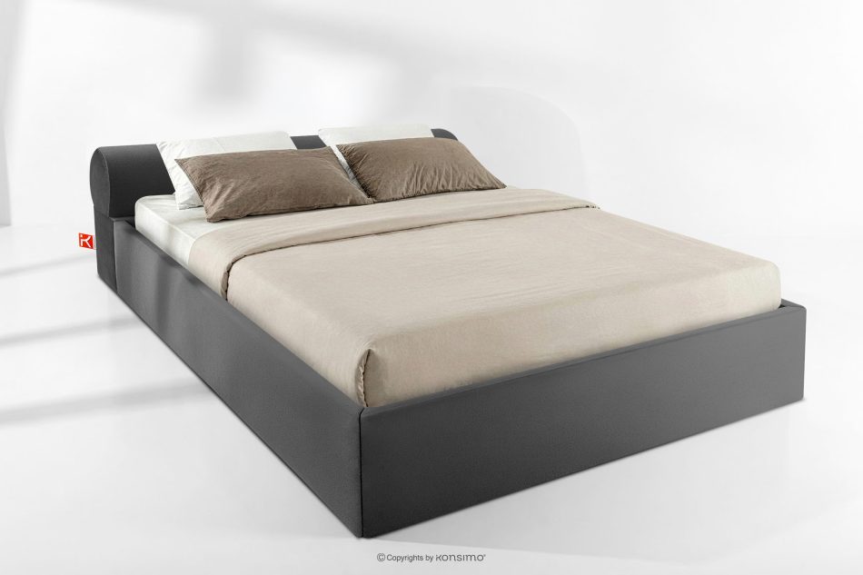 LUNEO Japandi-Polsterbett mit Bettkasten 200 cm anthrazit anthrazit - Foto 1