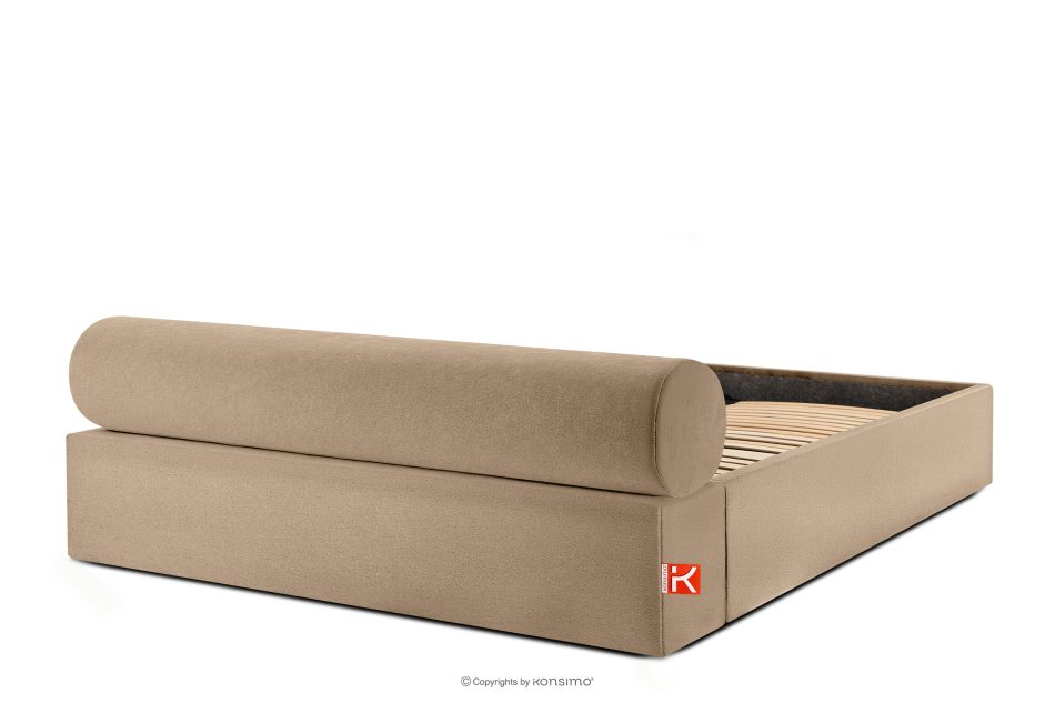 LUNEO Japandi-Polsterbett mit Bettkasten 200 cm dunkelbeige dunkelbeige - Foto 5