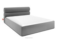 Polsterbett im Japandi-Stil mit Bettkasten 180 cm hellgrau