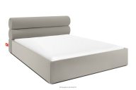 Polsterbett im Japandi-Stil mit Bettkasten 180 cm cremefarben