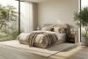 LUNEO Polsterbett im Japandi-Stil mit Bettkasten 180 cm dunkelbeige dunkelbeige - Foto 16