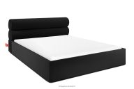 Polsterbett im Japandi-Stil mit Bettkasten 200 cm schwarz