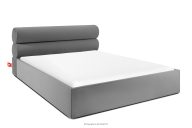 Polsterbett im Japandi-Stil mit Bettkasten 200 cm hellgrau