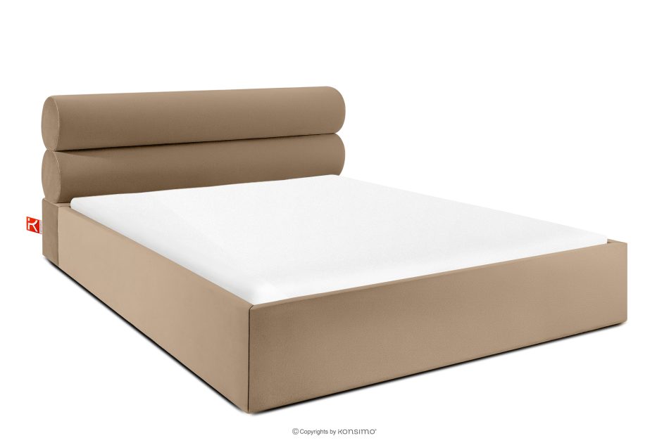 LUNEO Polsterbett im Japandi-Stil mit Bettkasten 200 cm dunkelbeige dunkelbeige - Foto 0