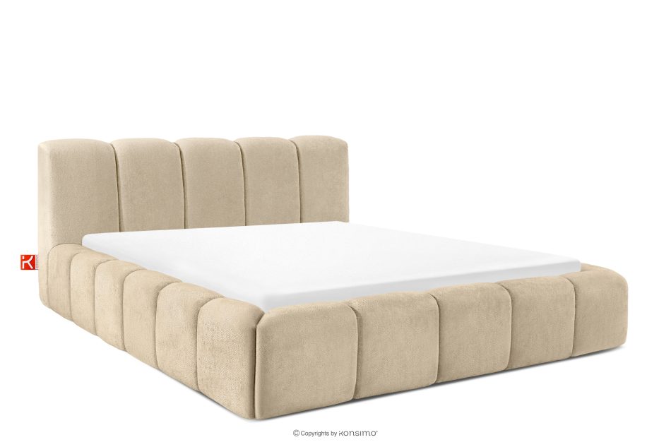 OLMIRA Polsterbett mit Bettkasten 160 cm beige beige - Foto 0