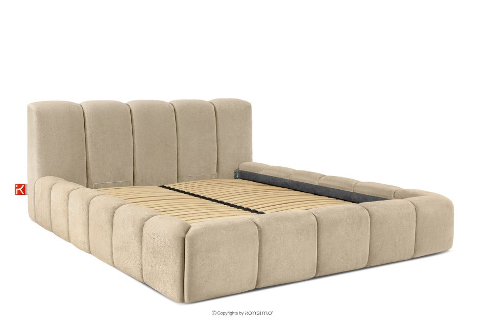 OLMIRA Polsterbett mit Bettkasten 160 cm beige beige - Foto 2